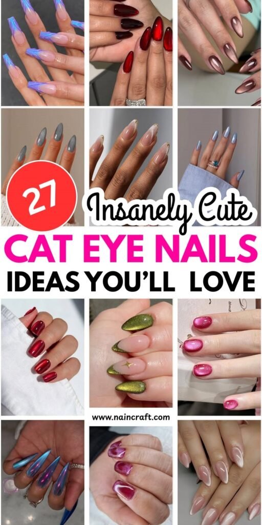27 Cute Cat Eye Nails That Are Shimmery & Trendy