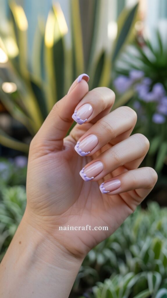 Lavender Tips on Nude Base Lavender Tips on Nude Base