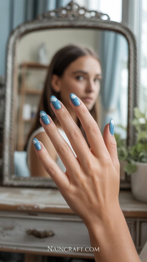 Sky blue cute spring nails design ideas Sky blue cute spring nails design ideas