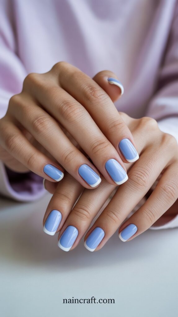 Baby Blue French Tips spring nails ideas Baby Blue French Tips spring nails ideas