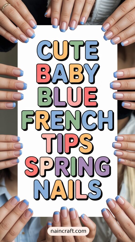 Baby Blue French Tips spring nails ideas Baby Blue French Tips spring nails ideas