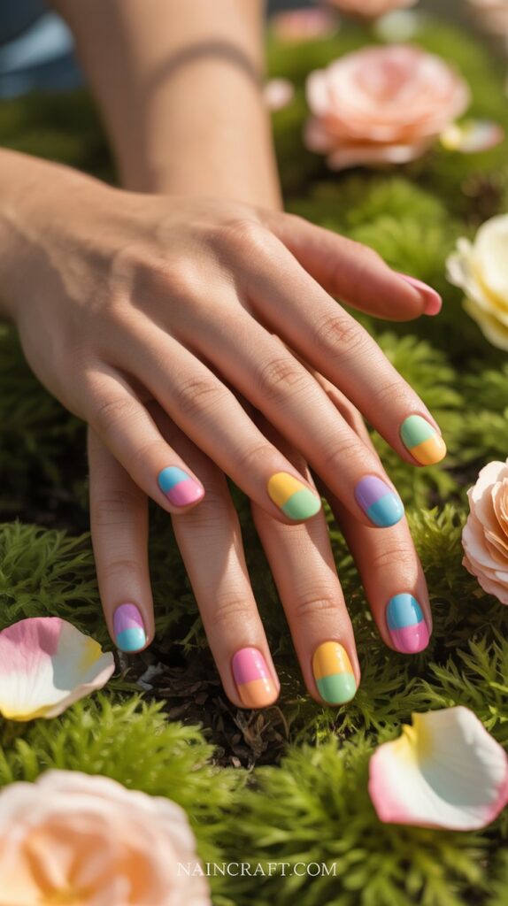 Pastel Rainbow Skittles Spring cute nails ideas Pastel Rainbow Skittles Spring cute nails ideas
