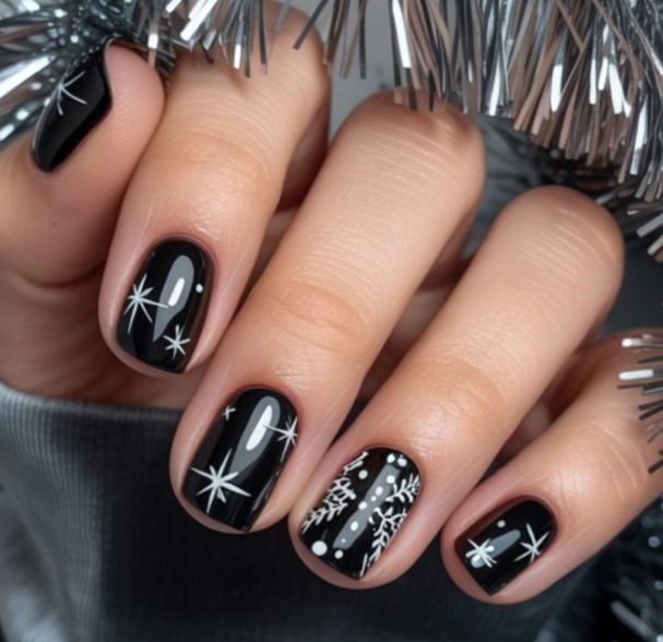 Black Christmas Nails