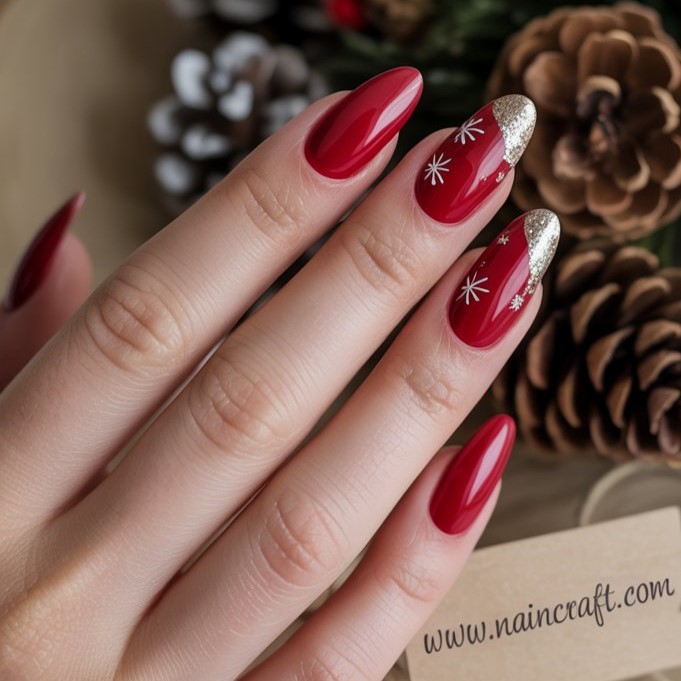 Christmas Almond Nails