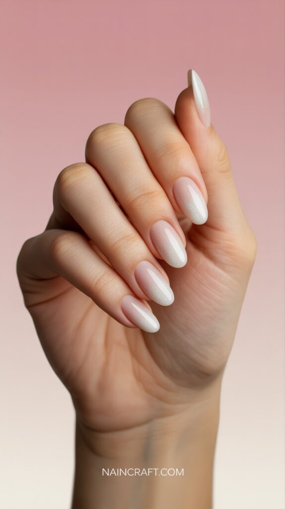 Milky White Ombre Acrylic nails Ideas