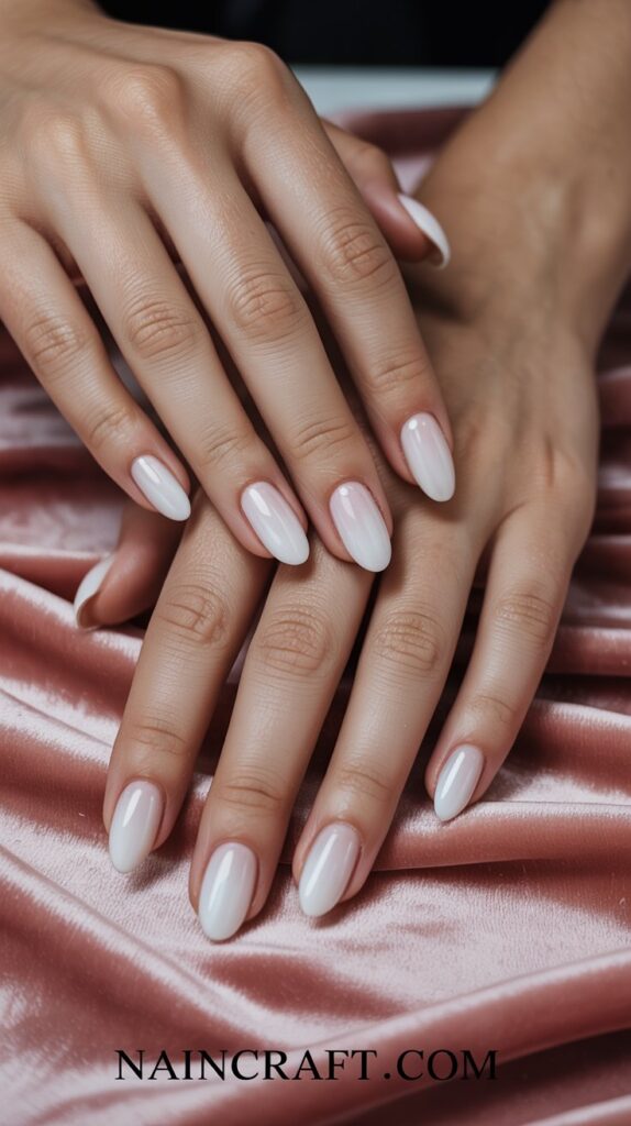 Milky White Ombre Acrylic nails Ideas