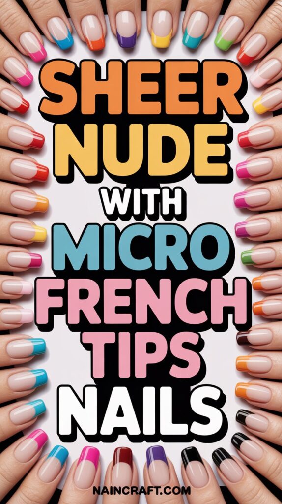 Sheer Nude with Micro French Tips nails