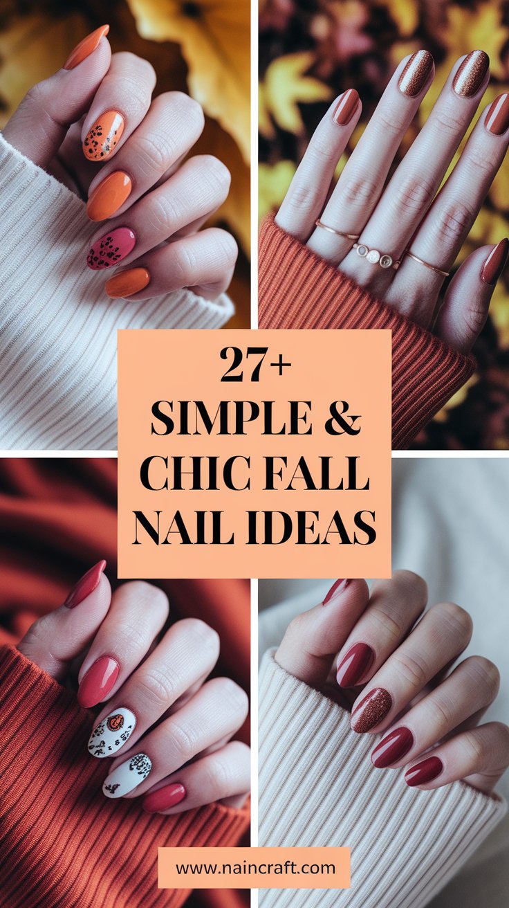 27+ Simple and Chic Fall Nails Ideas for Every Style You’ll Love for Fall Season 2025