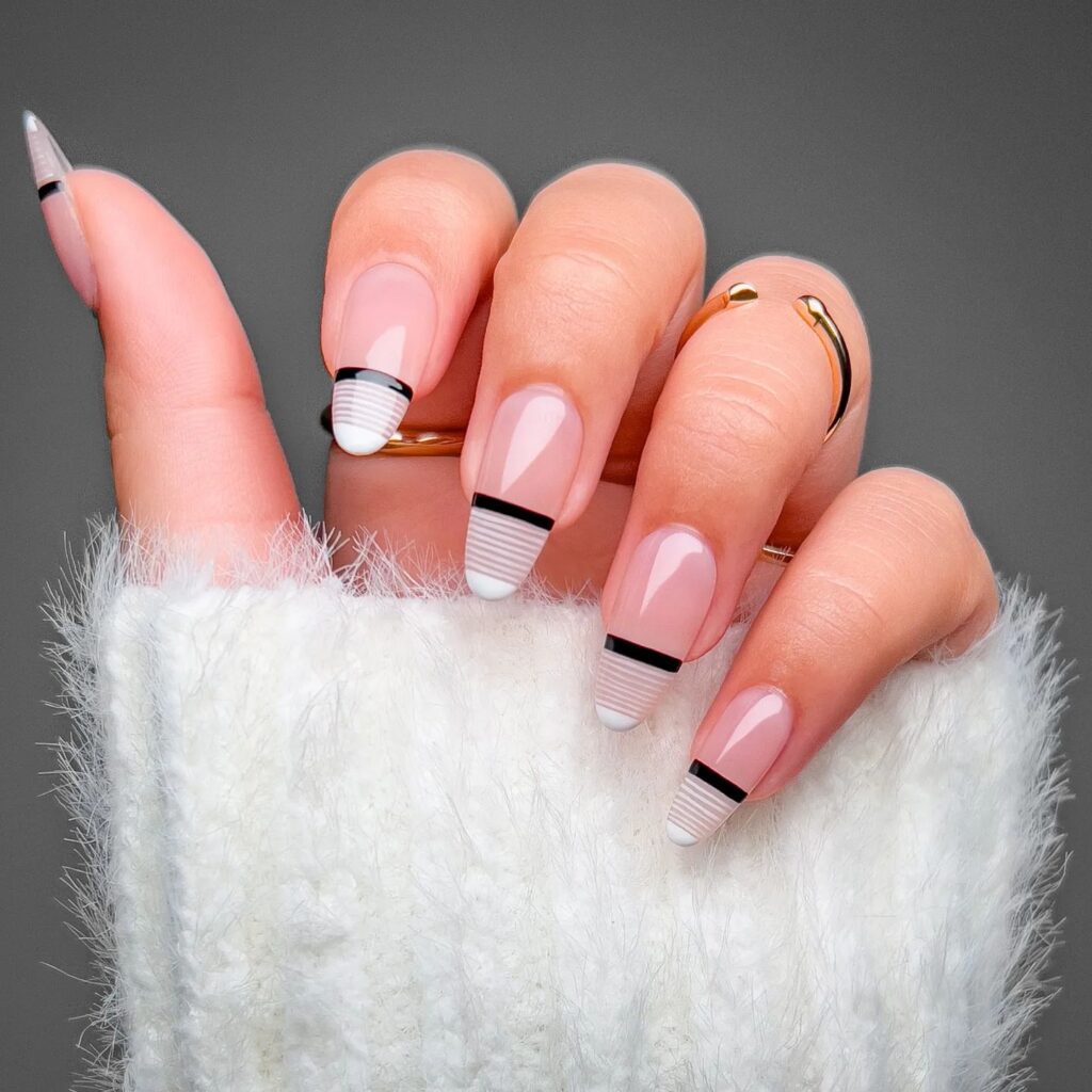Chic Striped French Tips