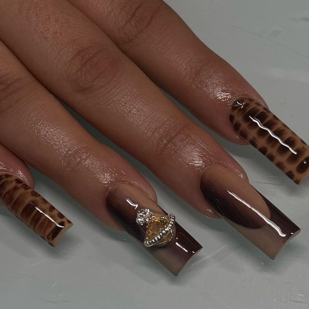 Luxe Animal Print & Gem Detail
