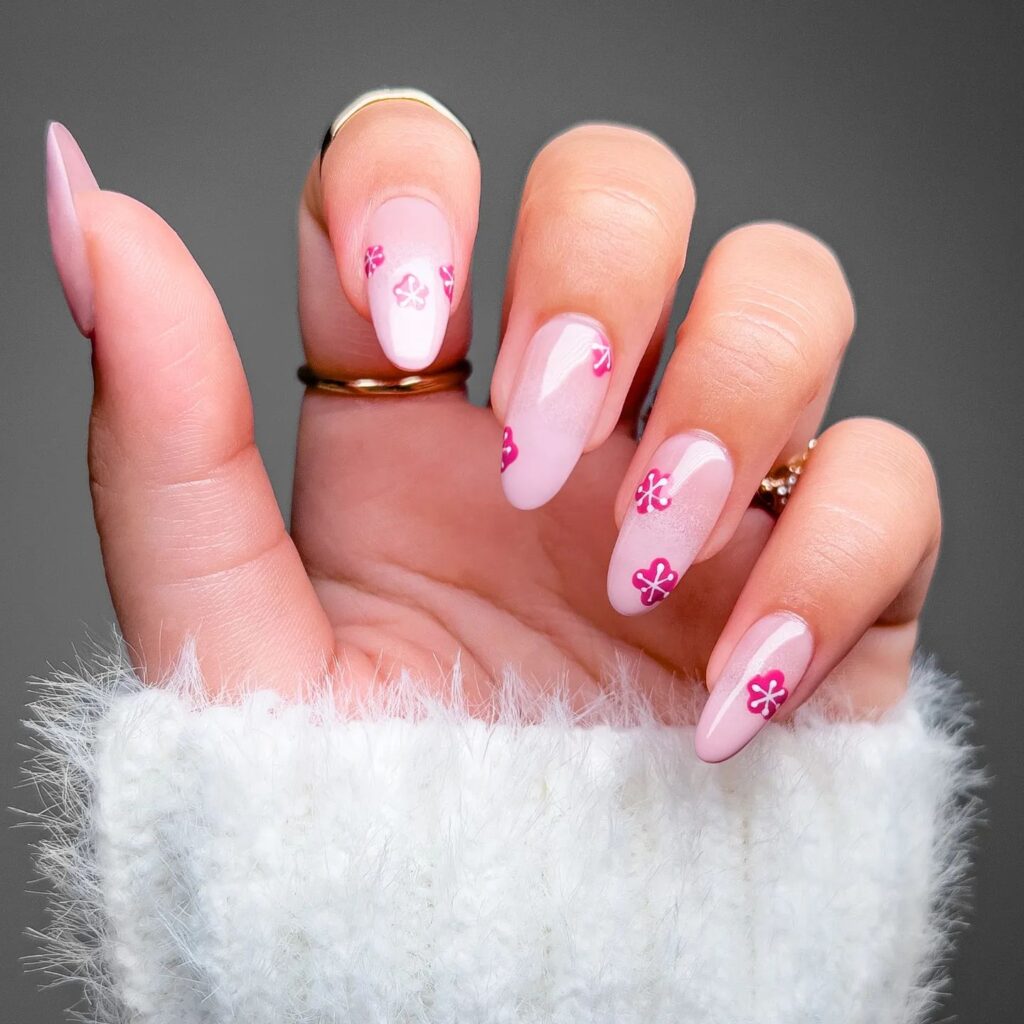 Pink Blossom Delight Nails