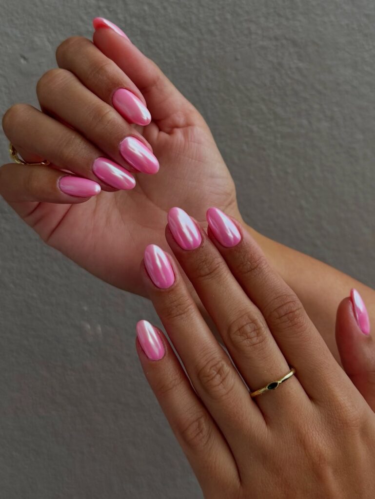 Pink Chrome Nails