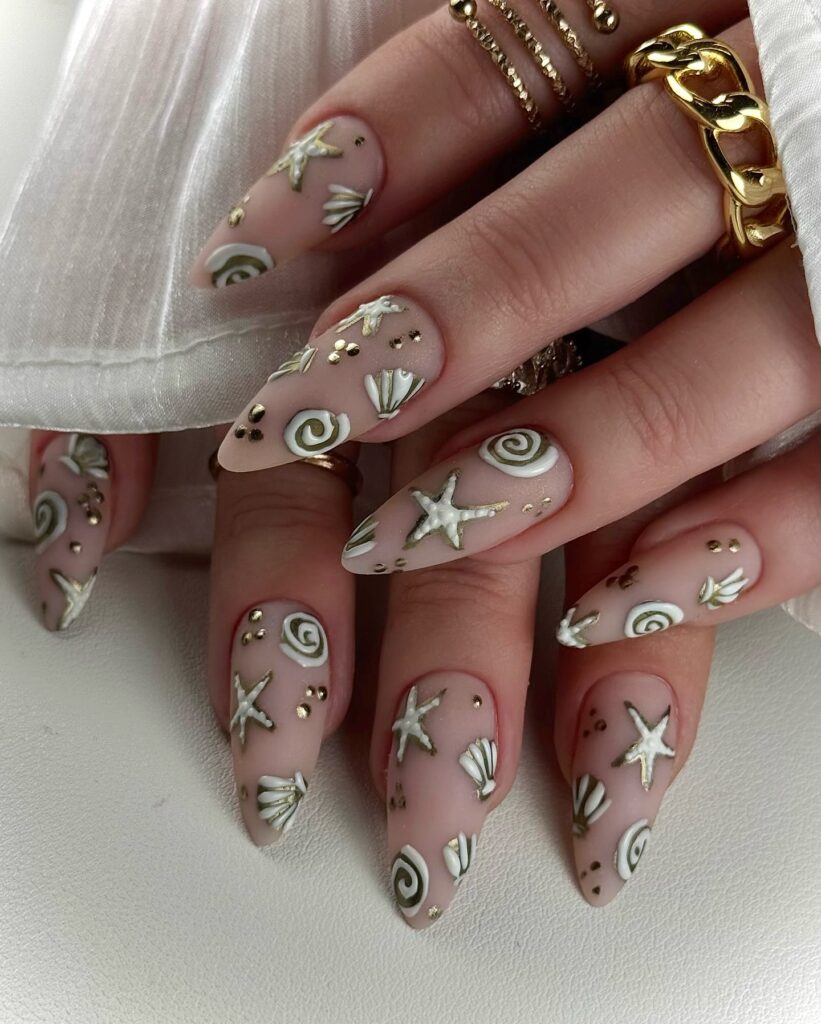 Sea-Inspired Shell Nails