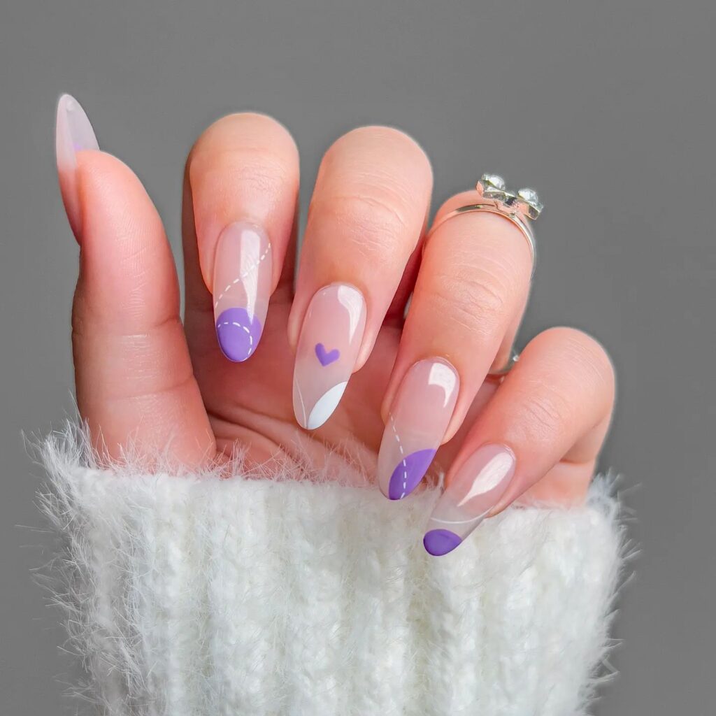 Soft Purple Love Nails