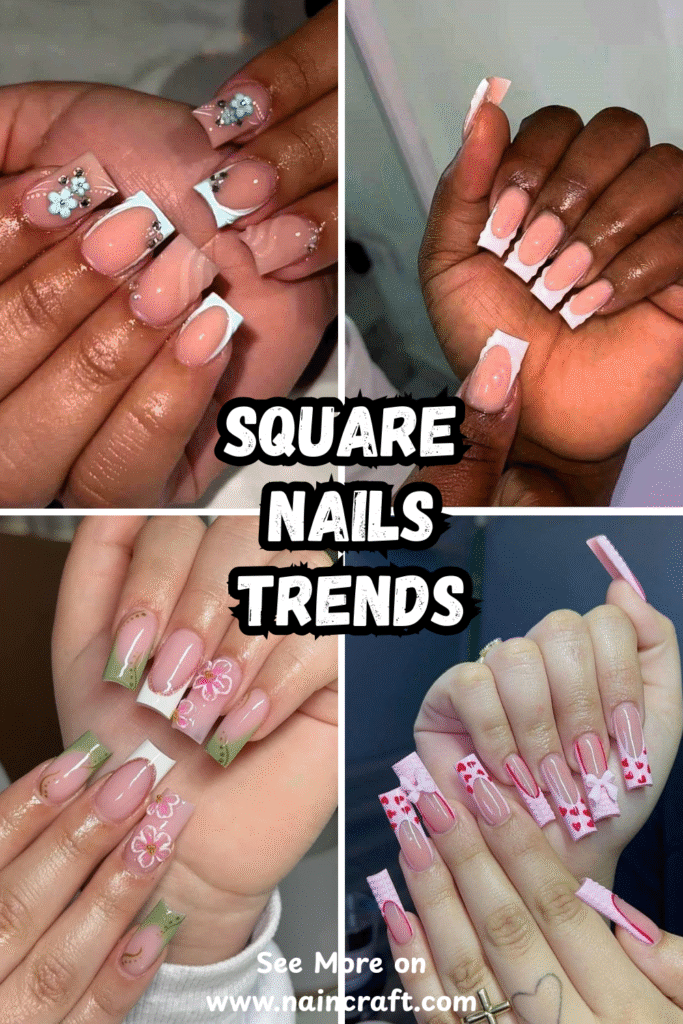 30 Stylish Square Nails Ideas & Unique Square Nail Designs For Everyday Wear