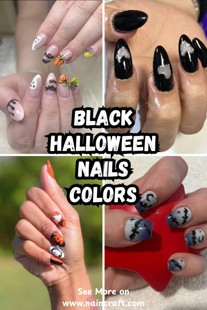 21 Easy Black Halloween Nails Ideas & Best Black Halloween Nail Designs For A Bold Spooky Look