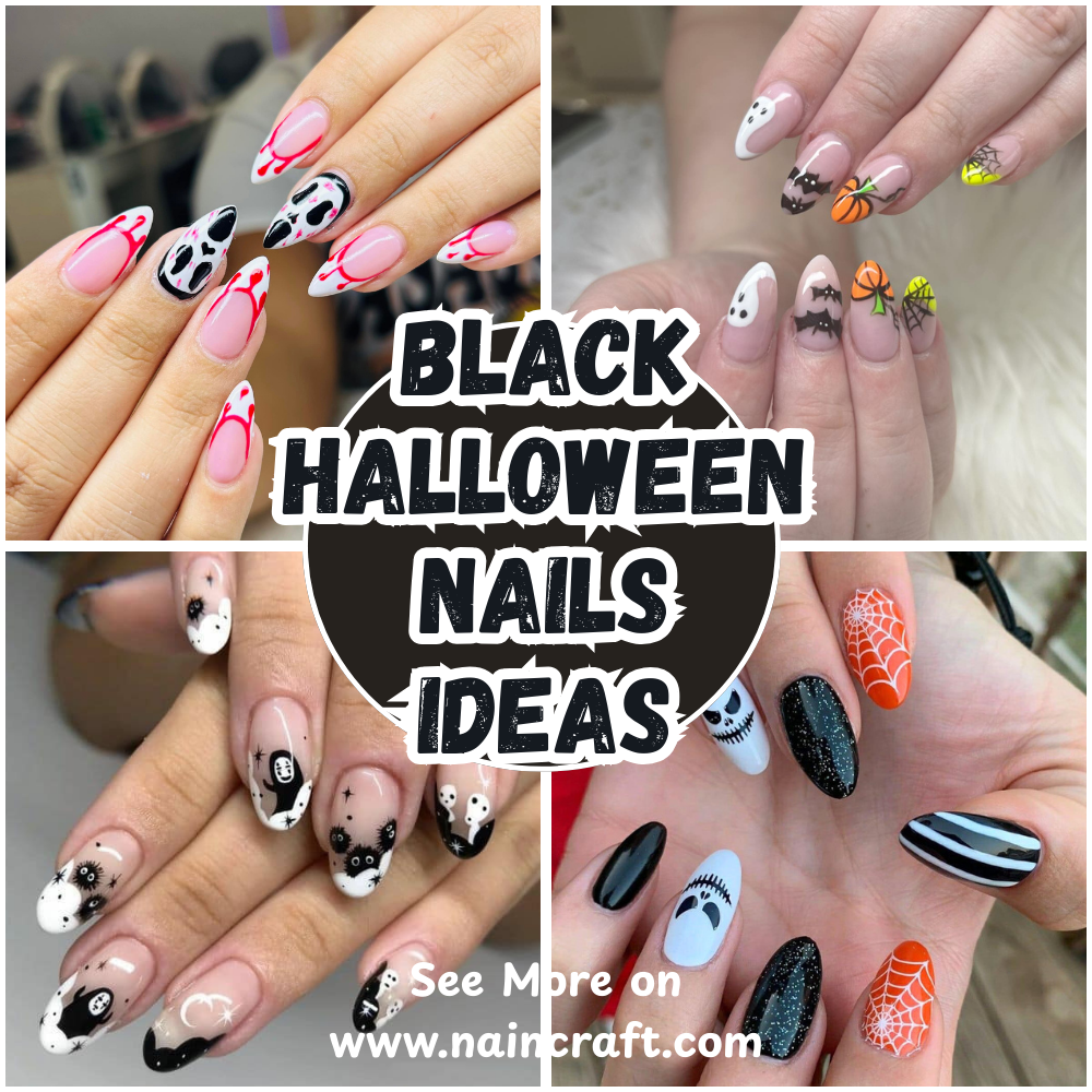 21 Easy Black Halloween Nails Ideas & Best Black Halloween Nail Designs For A Bold Spooky Look