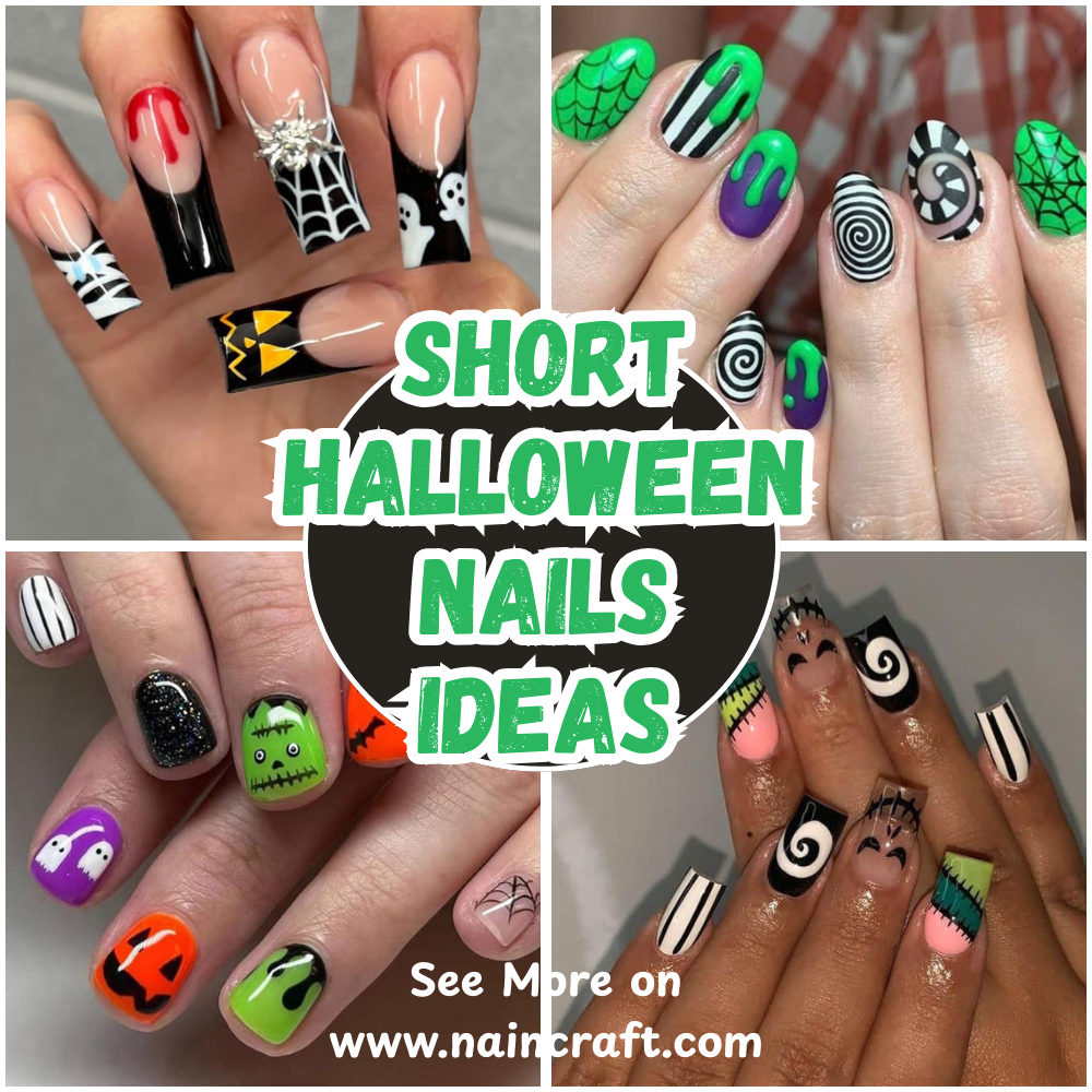 20 Short Halloween Nails Ideas & Short Halloween Nail Designs With A Scary Twist