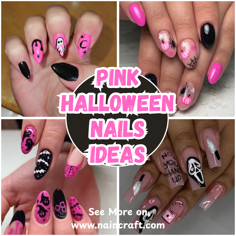 21 Unique Pink Halloween Nails Ideas & Creative Pink Halloween Nail Designs For A Fun Spooky Look
