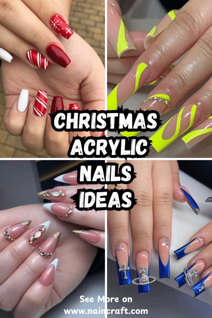 18 Stunning Christmas Acrylic Nails Ideas & Trendy Christmas Nail Acrylic Designs For The Holiday Season