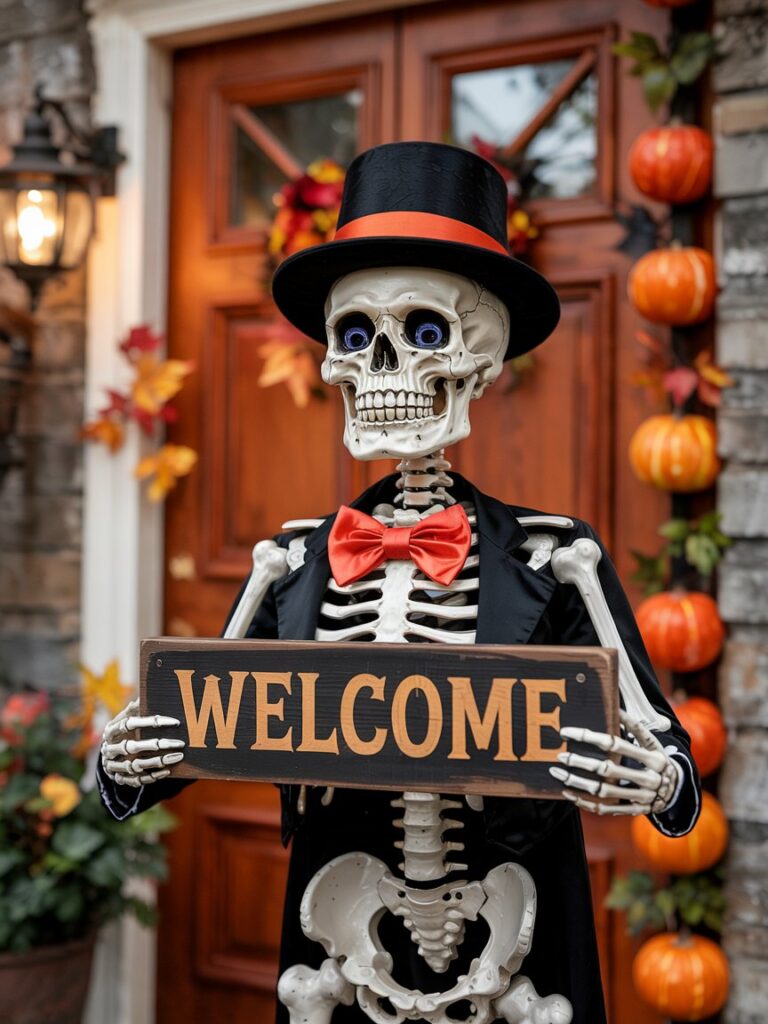 Skeleton Greeter Halloween Door Decorations