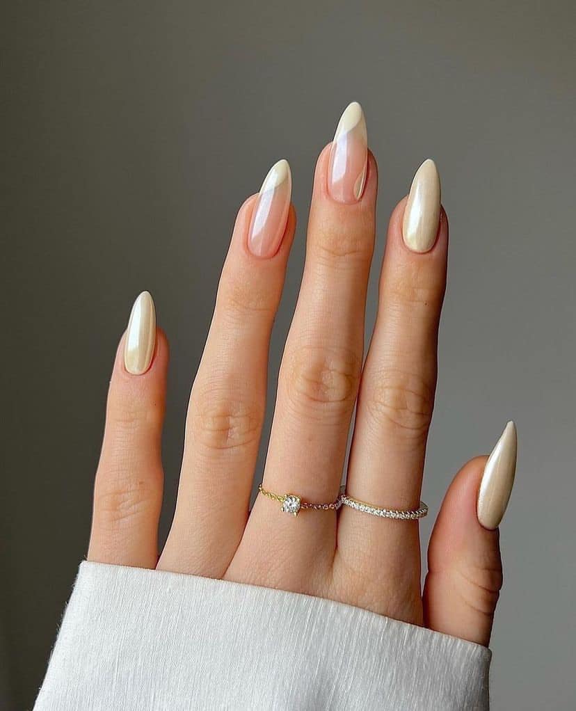 Wedding Nails with Soft Gradient French Tips