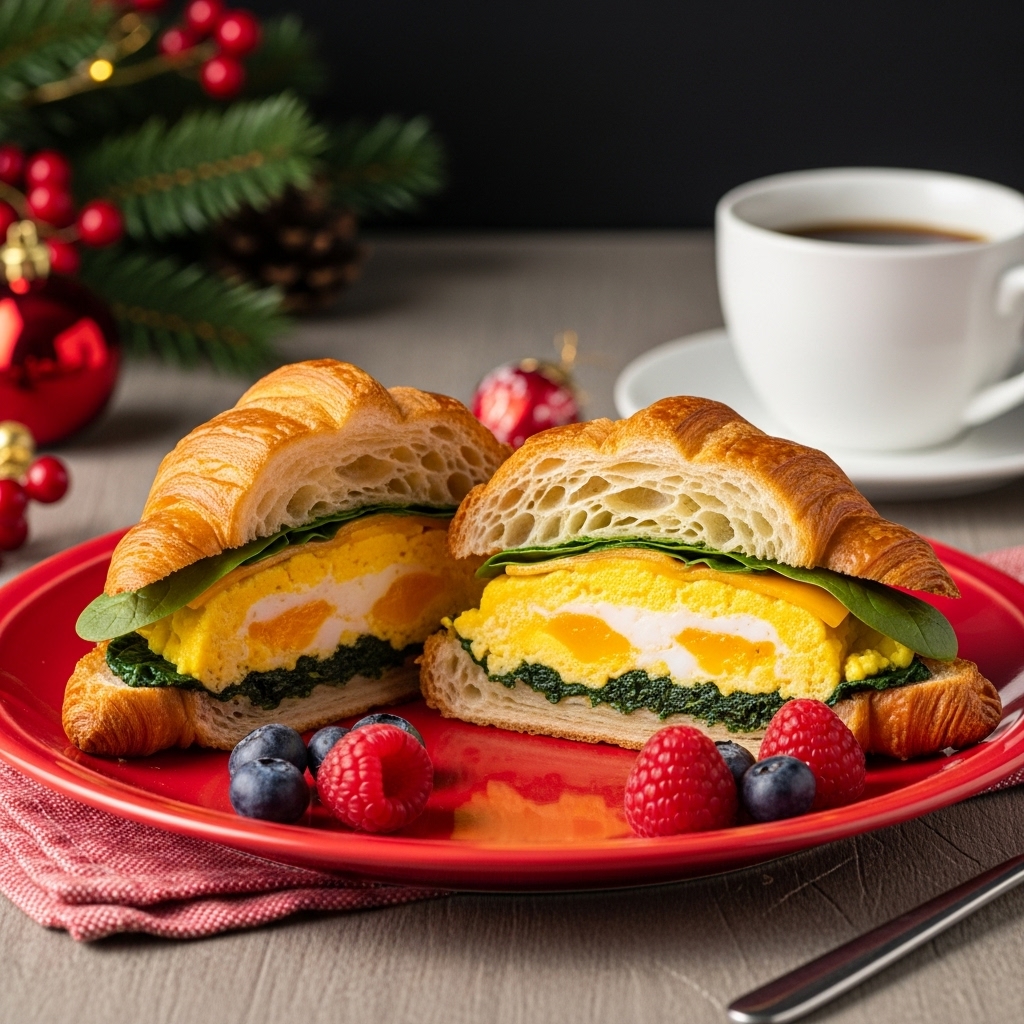 10 Christmas Croissant Breakfast Sandwich