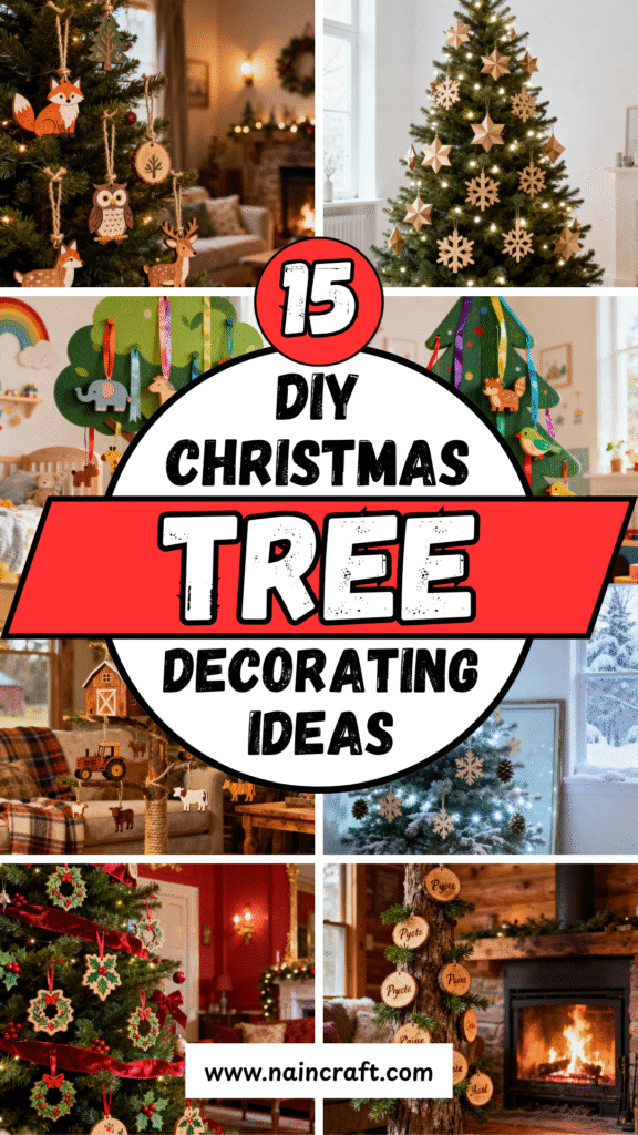 15 Charming Christmas Tree Ideas That Are Decorated With Wood