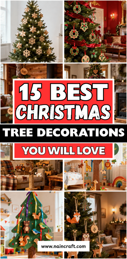 15 Charming Christmas Tree Ideas That Are Decorated With Wood