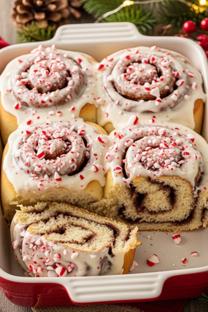 4 Peppermint Mocha Cinnamon Rolls