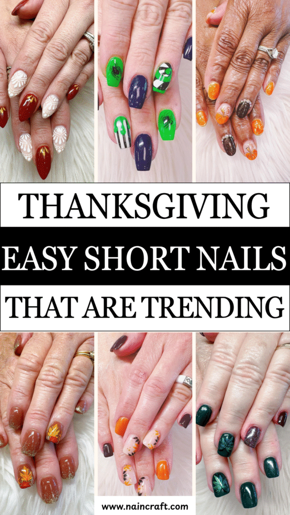 22 Easy Short Thanksgiving Nails Ideas & Best Short Thanksgiving Nail Designs To Try This Fall