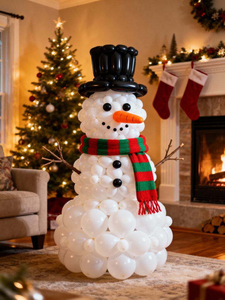 Balloon Snowman Sculpture Christmas Decor