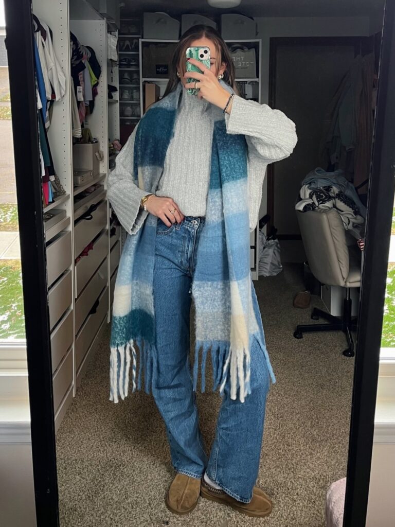 Blue Scarf and Sweater