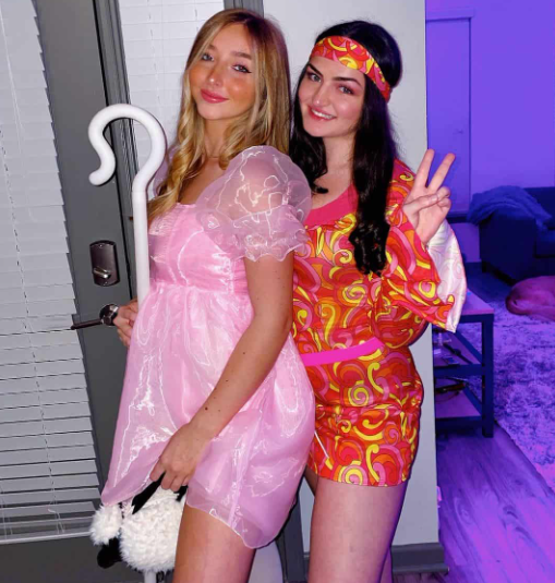 Bo Peep and Hippie Halloween Costume
