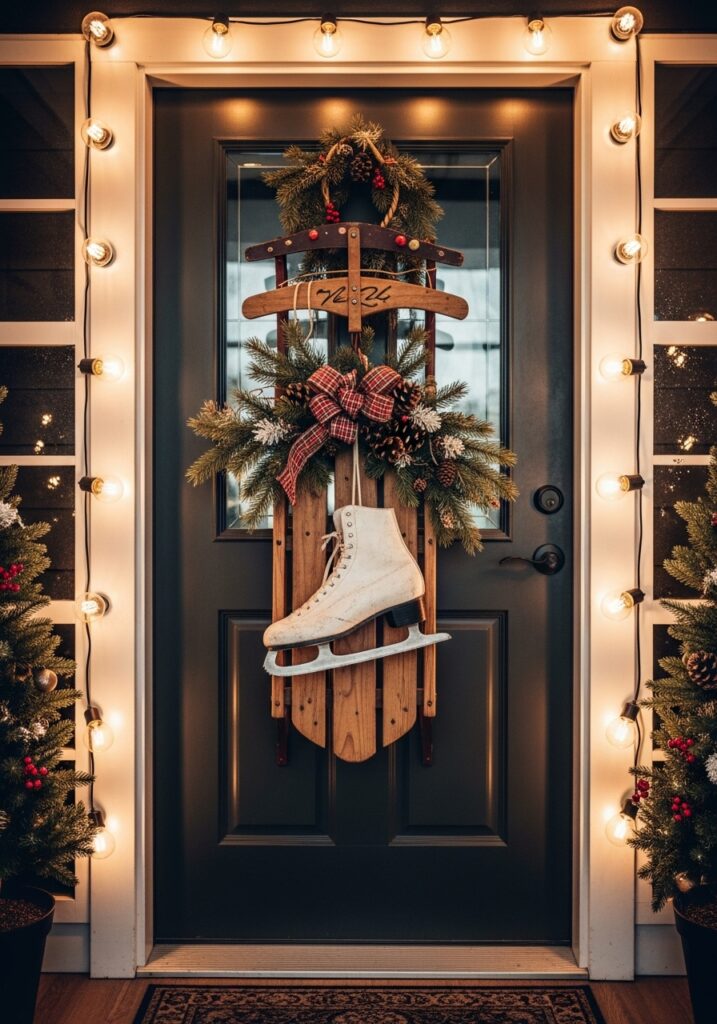 Christmas_Door_Decor_12_Vintage_Sled