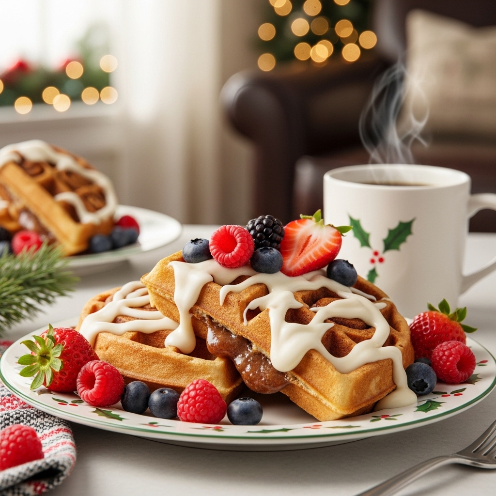 Cinnamon Roll Waffles