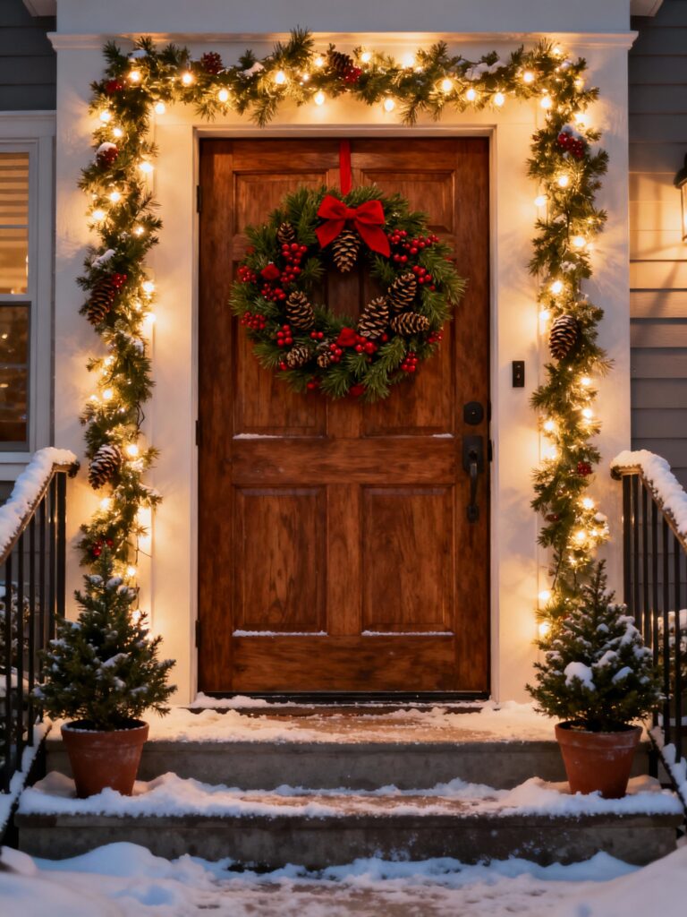 Classic Christmas Wreath Doorway