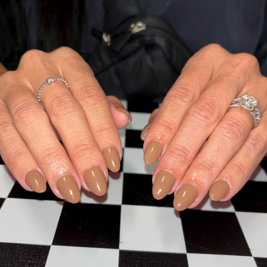 Classic Red Shine Simple Thanksgiving Nails