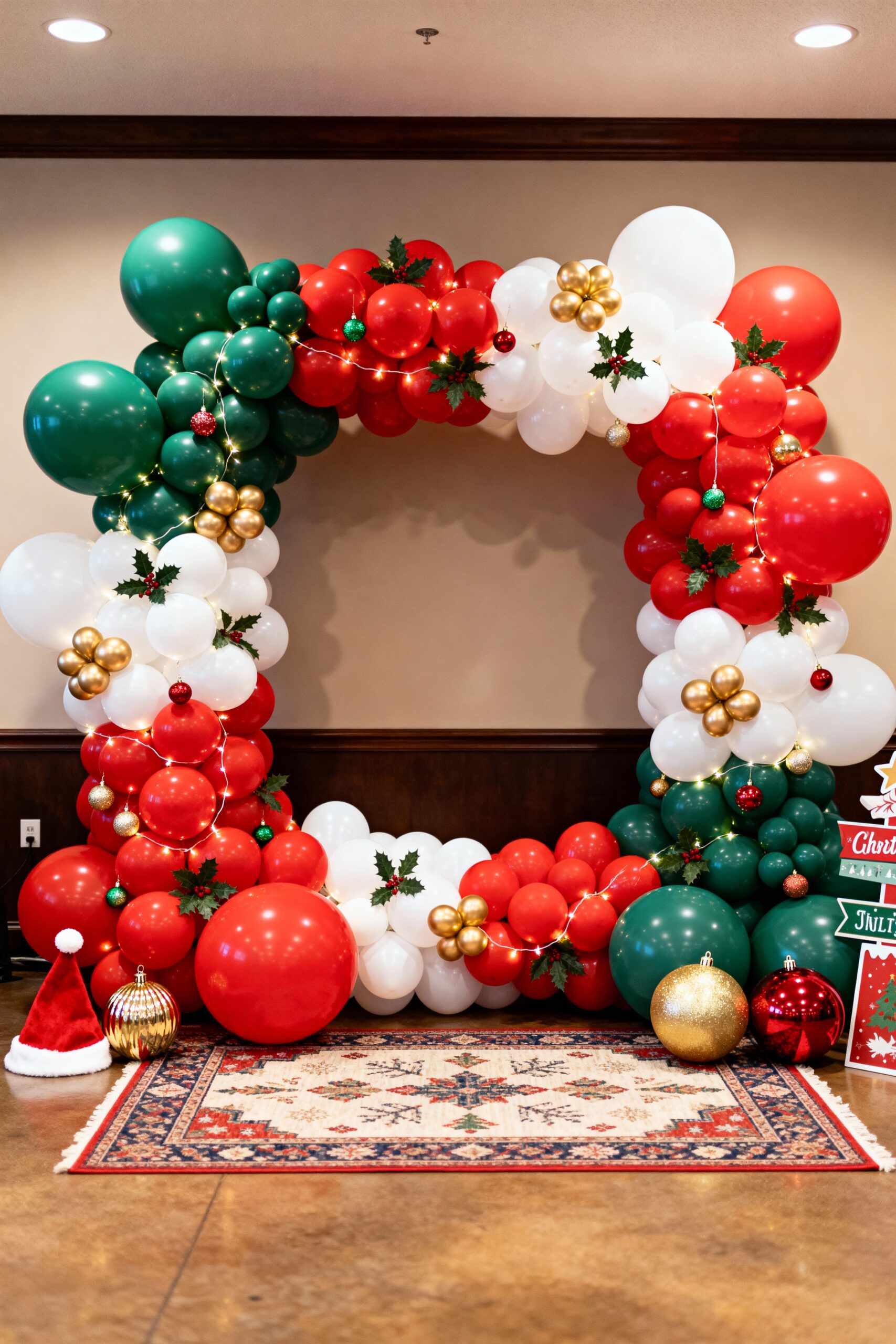 Festive Balloon Arch Photo Booth Backdrop