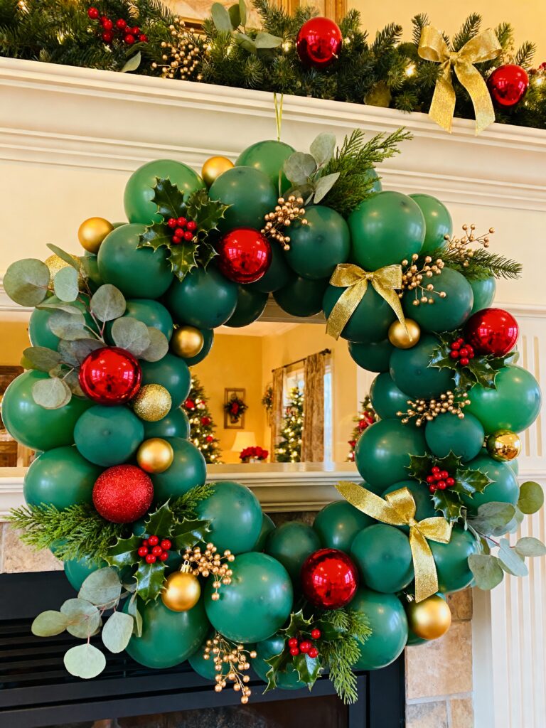 Festive Balloon Wreath Christmas Decor