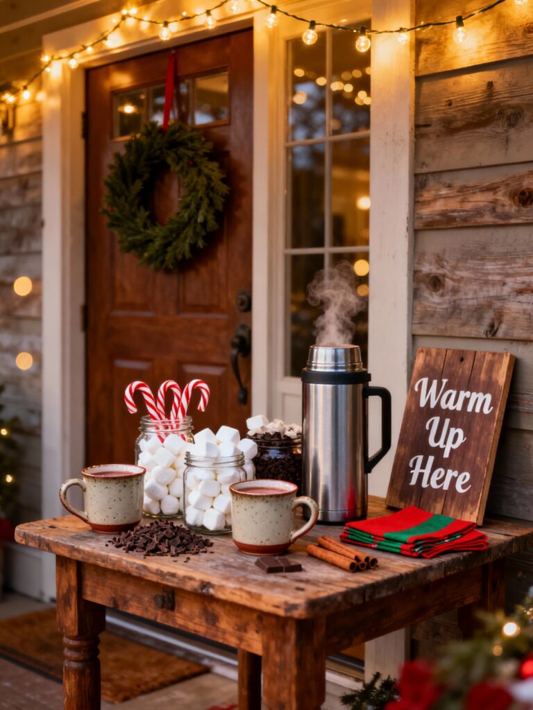 Hot Cocoa Station Doorstep