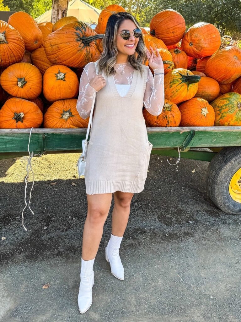 Knit Dress and Sheer Sleeves