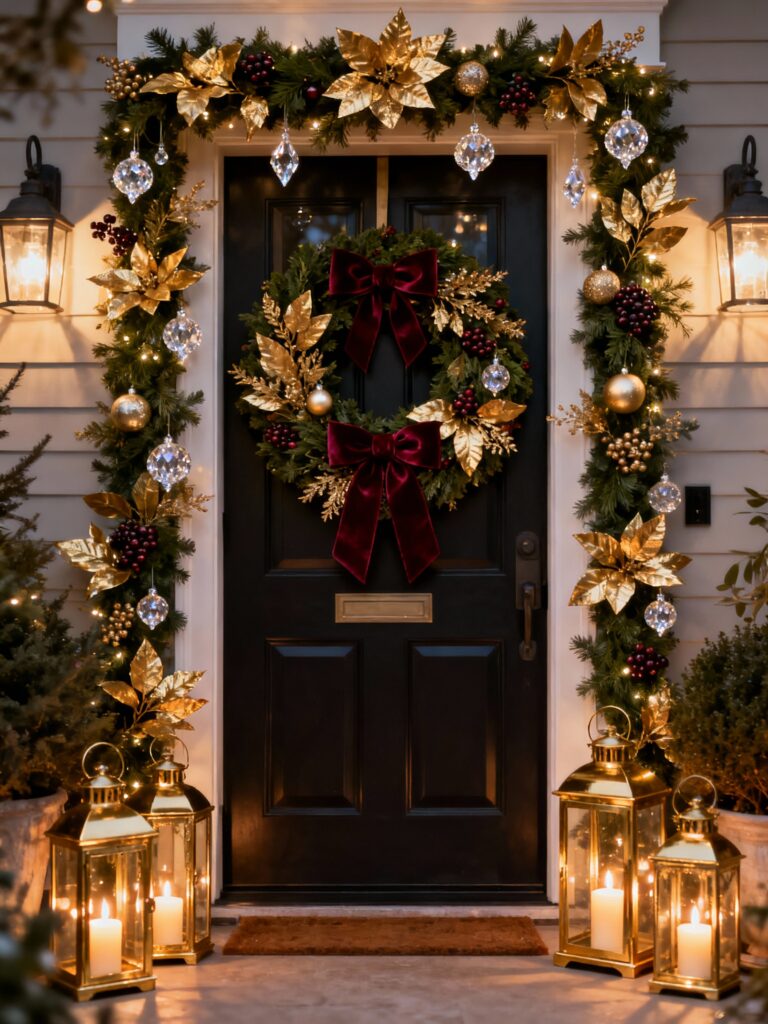 Luxurious Gold Christmas Doorstep