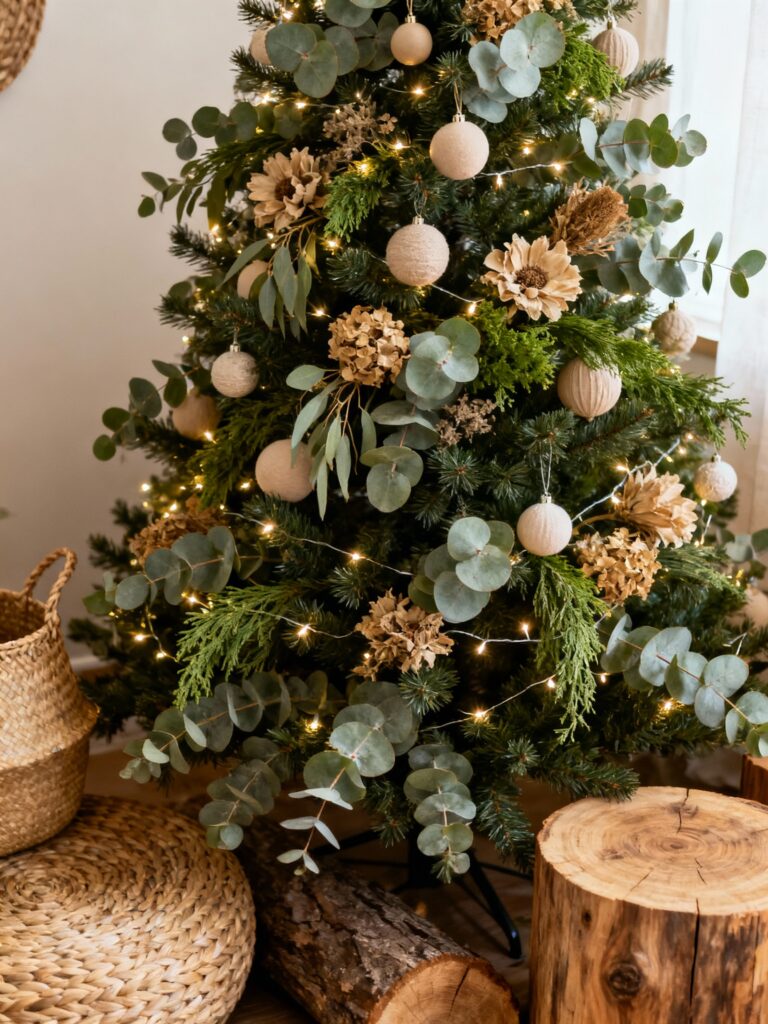Nature-Inspired Greenery Christmas Tree