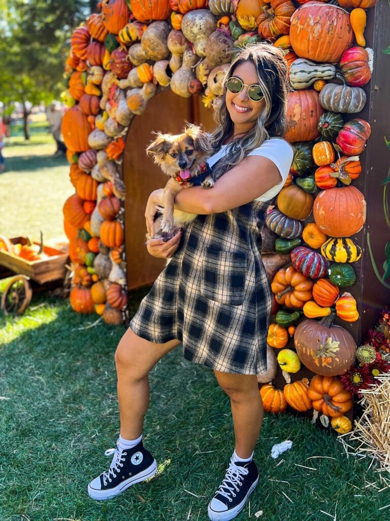 Plaid Dress and Sneakers