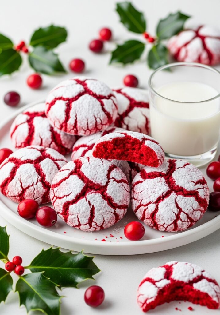 Red Velvet Crinkle Cookies