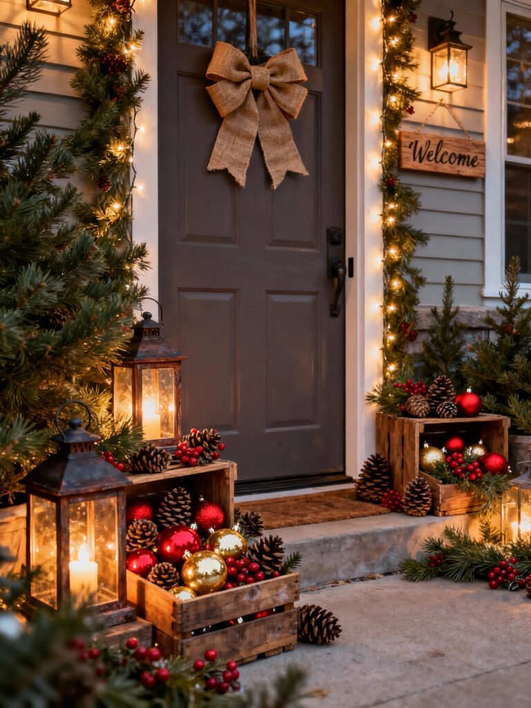 Rustic Lantern Doorstep