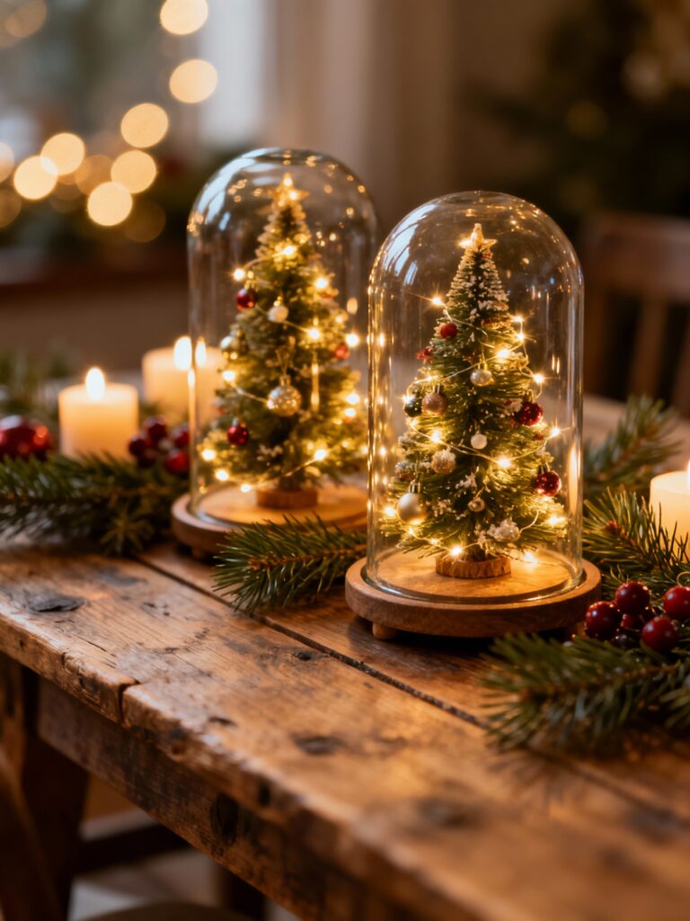 Tabletop Mini Trees with Cloches