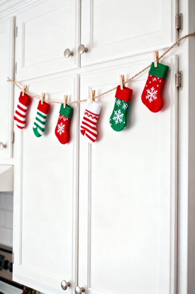 Tiny Stockings on Cabinet Doors