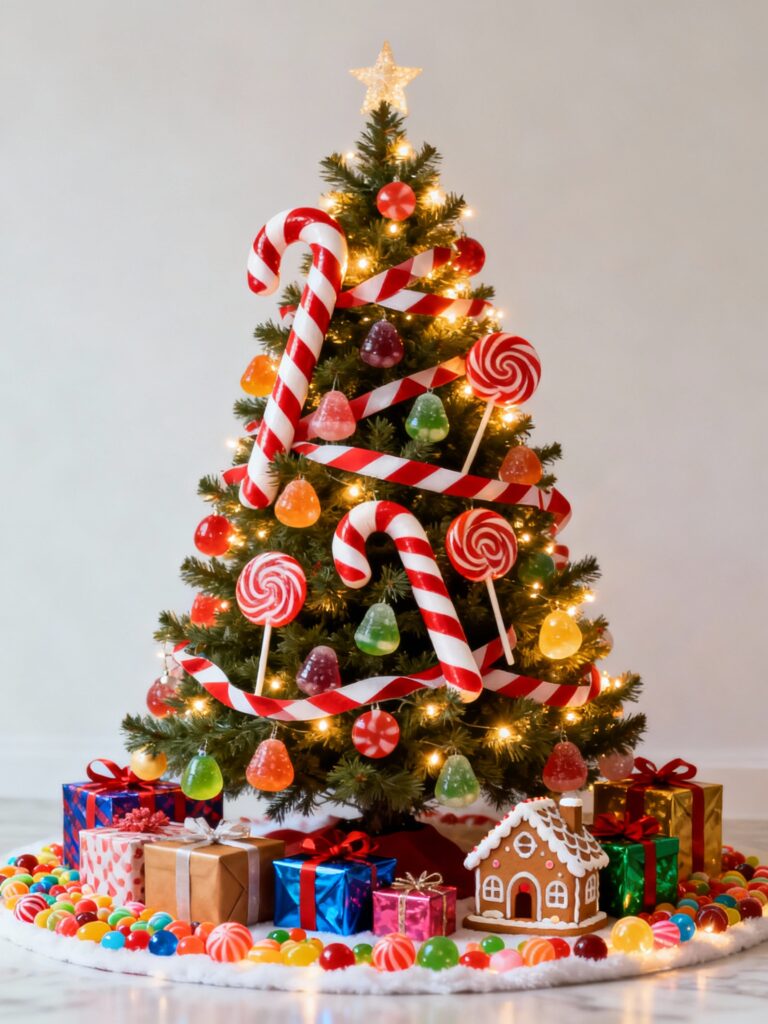 Whimsical Candy-Inspired Christmas Tree